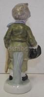cca 1903 Kézzel festett jelzett Bock-Wallendorf porcelán fiú figura / Handpainted Bock-Wallendorf ch...