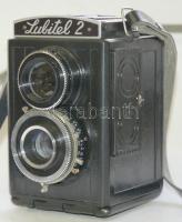 Lomo Lubitel típusú régi fényképezőgép tokban