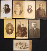 cca 1870-1900 8 db keményhátú fotó, magyar fényképészek műtermeiből / vintage photos from various artists 7x9 cm