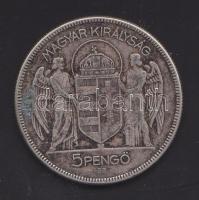1930. 5P Ag "Horthy jobbra" T:3