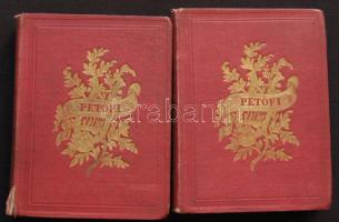 Petőfi Sándor ujabb költeményei. 1847-1849. I-II kötet. Pest, 1858. Emich Gusztáv, eredeti aranyozott vaknyomott egészvászon kötésben, festett lapszélekkel (első kötet gerince sérült, de egyébként szép állapotban)