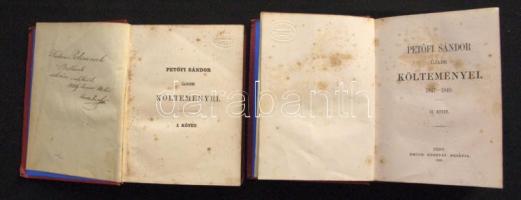 Petőfi Sándor ujabb költeményei. 1847-1849. I-II kötet. Pest, 1858. Emich Gusztáv, eredeti aranyozot...