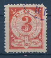 1890 DDSG menetjegy illeték 3kr