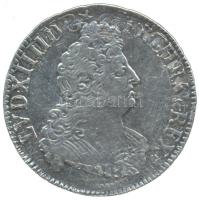 Franciaország 1702. 1/2E (43S) Ag "XIV. Lajos" (13.48g) T:2- k. (a verdejel nem kivehető, felülütve 1694) /  France 1702. 1/2 Ecu (43 Sols) Ag "Louis XIV" (13.48g) C:VF scretch (The mint mark can not read, overprinted to 1694)