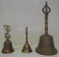 3db klf méretű réz csengő