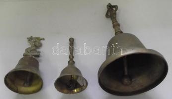 3db klf méretű réz csengő