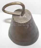 Nagyméretű réz kolomp 14cm magas