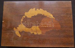 Nagy-Magyarországos irredenta intarziás fa ládika 20x30x9cm