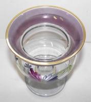 Kézzel festett szakított üveg vázácska 12cm magas