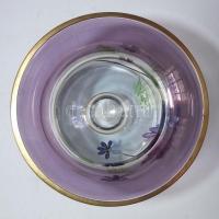 Kézzel festett szakított üveg vázácska 12cm magas