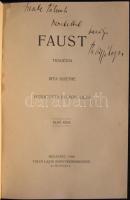 Goethe: Faust. ford: Palágyi Lajos. Dedikált!, Bp., 1909. Toldi Lajos könyvkereskedése. Nem kiadói félvászon kötésben. Jó állapotban