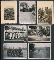 1930-1944 15 db vegyes, kisméretű katonafotó / Mixed military photos 7x9 cm