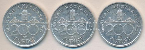 1992. 200Ft Ag "MNB" (3x) T:2