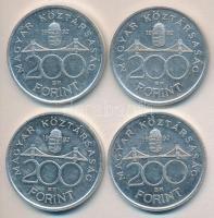 1992. 200Ft Ag "MNB" (4x) T:2+,2