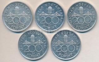 1992. 200Ft Ag "MNB" (5x) T:2