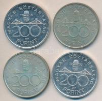 1992-93. 200Ft Ag "MNB" (4x) T:2,2-