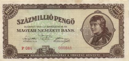 1946. 100.000.000P (3x) eltérő színváltozatok is + 100.000.000MP T:II