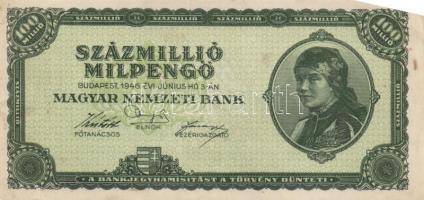 1946. 100.000.000P (3x) eltérő színváltozatok is + 100.000.000MP T:II