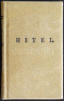 1979 gróf Széchenyi István: Hitel, minikönyv reprint, Közgazdasági és Jogi Kiadó, Bp., sorszámozott, plüss kötésben, 1.000db!