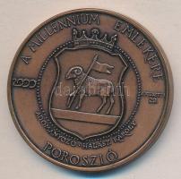2000. Poroszló "Államalapító Szent István / MÉE" Br emlékérem T:2+