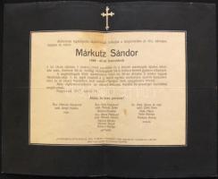 Máőrkutz Sándor 1848-49-es honvéd gyászjelentése