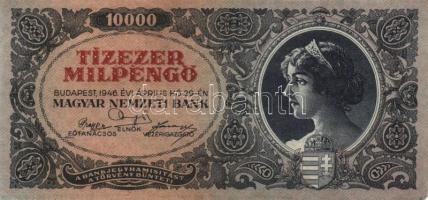 1945. 10.000P bélyeggel + 10.000MP (2x) + 10.000BP T:II