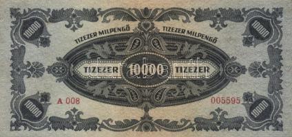 1945. 10.000P bélyeggel + 10.000MP (2x) + 10.000BP T:II