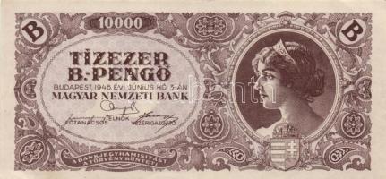 1945. 10.000P bélyeggel + 10.000MP (2x) + 10.000BP T:II