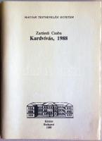 1989 Zarándi Csaba: Kardvívás 1988, Testnevelési Egyetem kiadása Bp., gépelt kézirat, papírkötésben