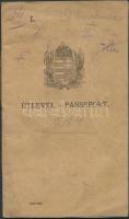 1922 Puha fedeles fényképes magyar útlevél