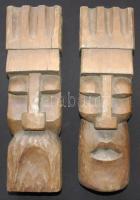 2db faragott kopjafa fej 33cm magas