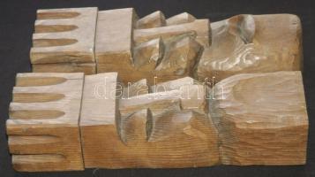 2db faragott kopjafa fej 33cm magas