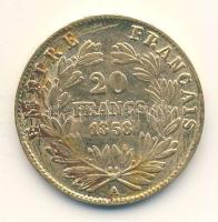 Franciaország 1858A 20Fr Au "III. Napóleon" (6.51g) T:2- France 1858 20 Francs Au "Napoleon III" Paris (6.51g) C:VF