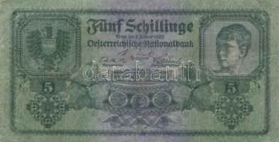 Ausztria 1925. 5Sch T:III restaurált Austria 1925 5 Schilling C:F restored