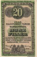 Sopronnyék/hadifogolytábor 1916. június 16. 2f + 20f T:II,I