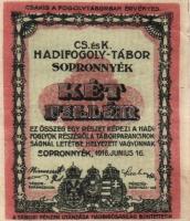 Sopronnyék/hadifogolytábor 1916. június 16. 2f + 20f T:II,I
