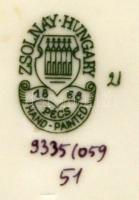 Kézzel festett Zsolnay süteményes készlet 5+1 db / Set of Zsolnay hand painted Chinaware