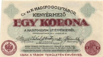 Kenyérmező/hadifogolytábor 1916. január 15. 1K kézzel írt sor-és sorozatszám + 2K kézzel írt sor-és sorozatszám + 10K öt-jegyű arab sorozat-és sorszámmal T:I,I-(mindegyik ferdén vágva)