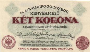Kenyérmező/hadifogolytábor 1916. január 15. 1K kézzel írt sor-és sorozatszám + 2K kézzel írt sor-és ...