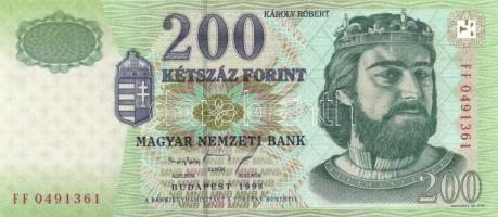 1998. 200Ft (2x) "FF" sorozat, egymásutáni sorszámmal T:I