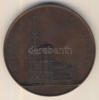 Franciaország / Párizs ~1860. Strassburgi Katedrális Br emlékérem Szign.: Ch. Altorffer (60.5mm/95.5g) T:2 France / Paris ~1860 Strasbourg Cathedral commemorative Br medallion. Sign.: Ch. Altorffer (60.5mm/95.5g) C:XF