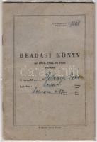 Beadási könyv 1954, 1955, 1956 évekre