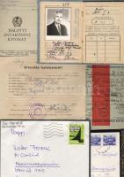 Véradó igazolvány, hímlő elleni oltási bizonyítványok (3db), 1913. értesítés halálesetről, halotti akv. kivonat (4db), magyar honos nők állandó lakh. kijelentője (1946) stb.