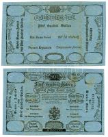 1806. 500G Formulare "Bécsi városi bankócédula" elő- és hátlap T:I,I- / Habsburg Monarchy 1806. 500 Gulden Formulare "Wiener-Stadt Banco-Zettel" front+back C:UNC,AU Adamo G44M., Kodnar 46s (Vs+Rs).