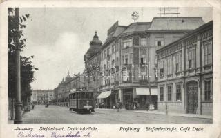 Pozsony Stefánia street, Hotel Deák, tram (EK)