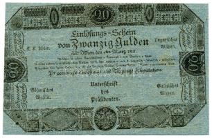 1811. 5G Formulare "Bécsi városi bankócédula" elő- és hátlap T:I-,II /
Habsburg Monarchy 1...