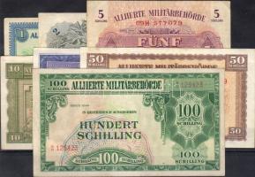 Ausztria 1944. "Szöv. megsz." sorozat 1,2,5,10,20,50,100Sch (7db) T:I,II,III