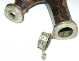 Nagy bosnyák tajtékpipa jelzett ezüst szeredikkel PA jelzéssel  / pipe  15x16 cm