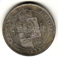 1879. 1Ft (5x) ezüst T:2+,2