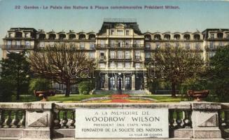 Genf palace with Woodrow Wilson plaque (wet damage)